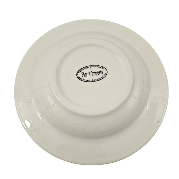 Pier 1 Imports Blue & White Fruit Basket Weave Rim Salad Pasta Bowls - Set of 3 - Picture 4 of 16